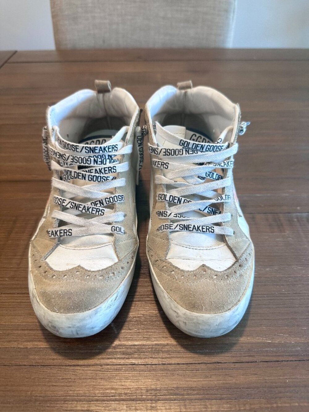 Golden Goose Francy High Top Sneakers White Leather Tan Suede Size 36/6 - Picture 2 of 16